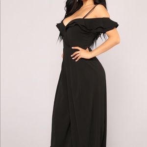 Off Shoulder Ruffle Jumpsuit